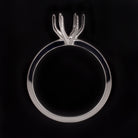 SOLITAIRE ENGAGEMENT RING SETTING 6.3mm 6 PRONG ROUND CUT WHITE GOLD SEMI MOUNT
