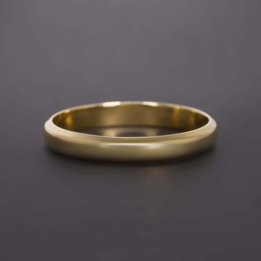 18k YELLOW GOLD VINTAGE WEDDING BAND 2.7mm CLASSIC SIMPLE PLAIN RING STACKING