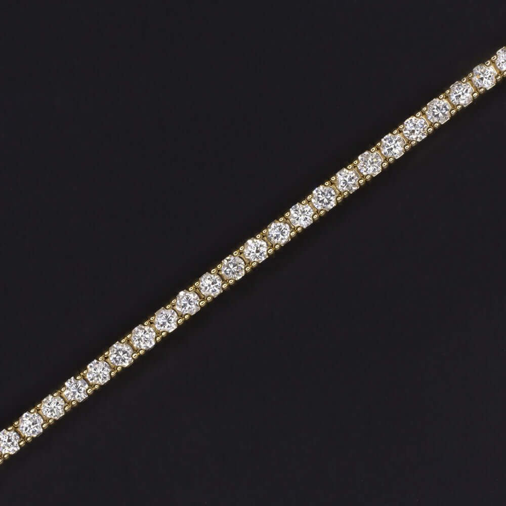 2 CARAT VERY GOOD CUT DIAMOND TENNIS BRACELET 14K YELLOW GOLD ROUND BRILLIANT