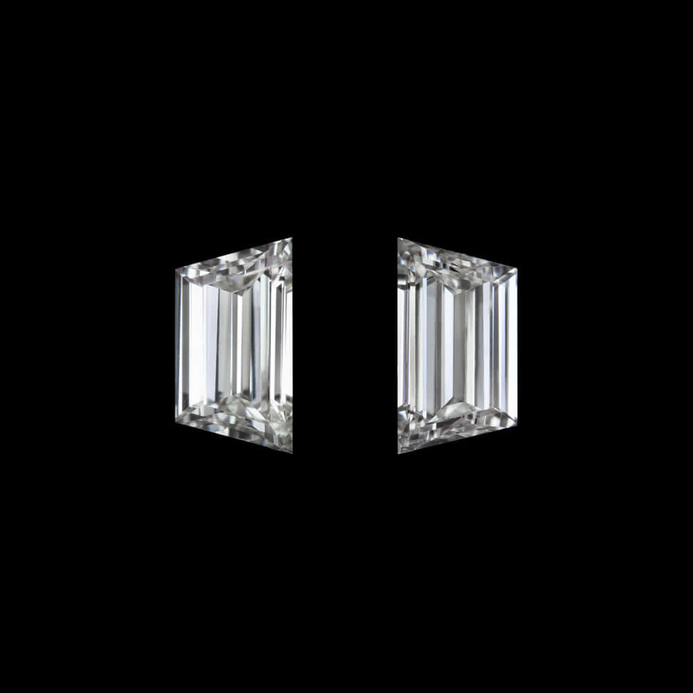 0.15c I VS1 TRAPEZOID CUT DIAMOND MATCHING PAIR LOOSE TAPERED BAGUETTE ACCENT