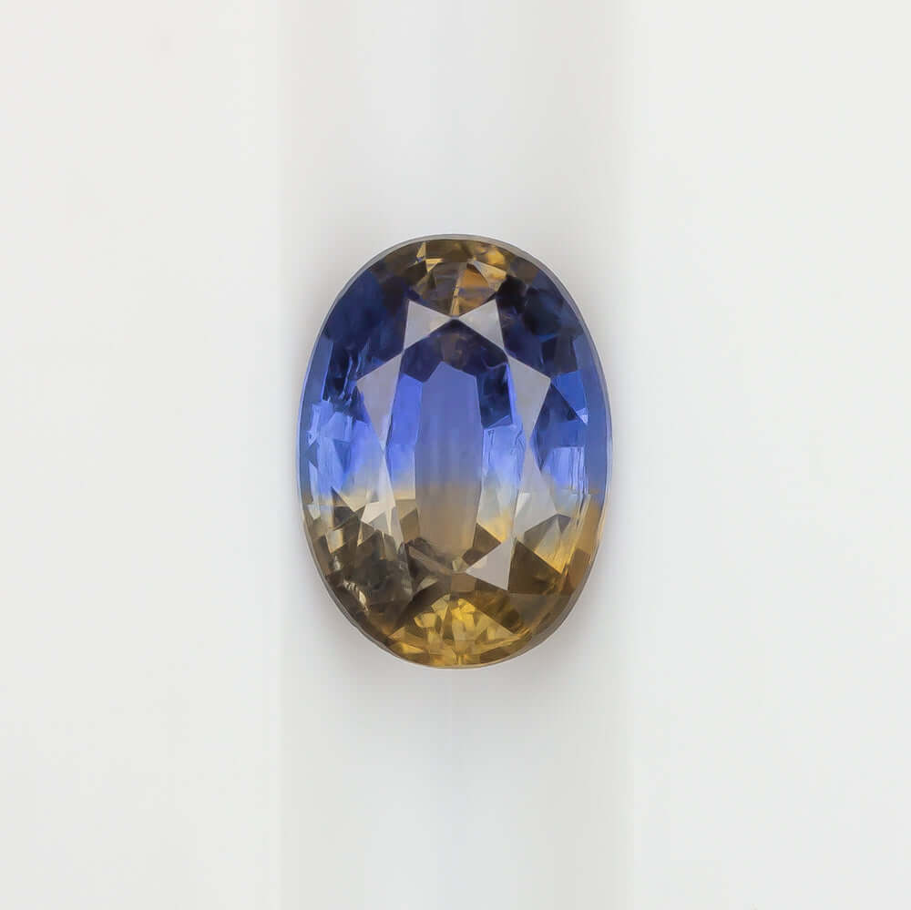 1 CARAT BI COLOR SAPPHIRE BLUE YELLOW BROWN NATURAL LOOSE OVAL SHAPE CUT 1ct