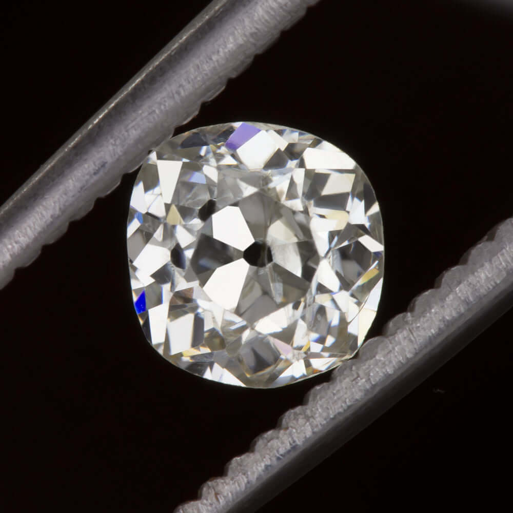 0.86ct OLD MINE CUT DIAMOND J SI LOOSE NATURAL VINTAGE ANTIQUE CUSHION BRILLIANT