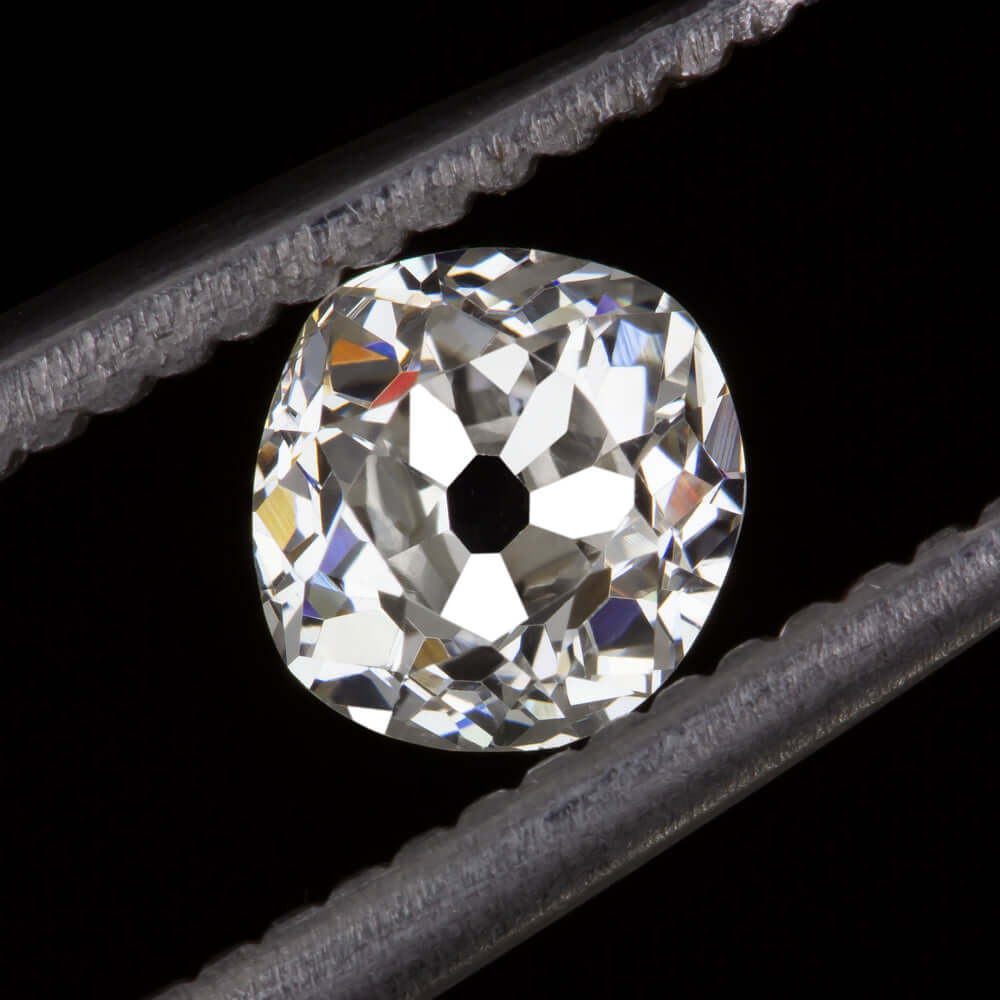 0.68ct J SI2 OLD MINE CUT DIAMOND VINTAGE ANTIQUE LOOSE NATURAL ESTATE CUSHION