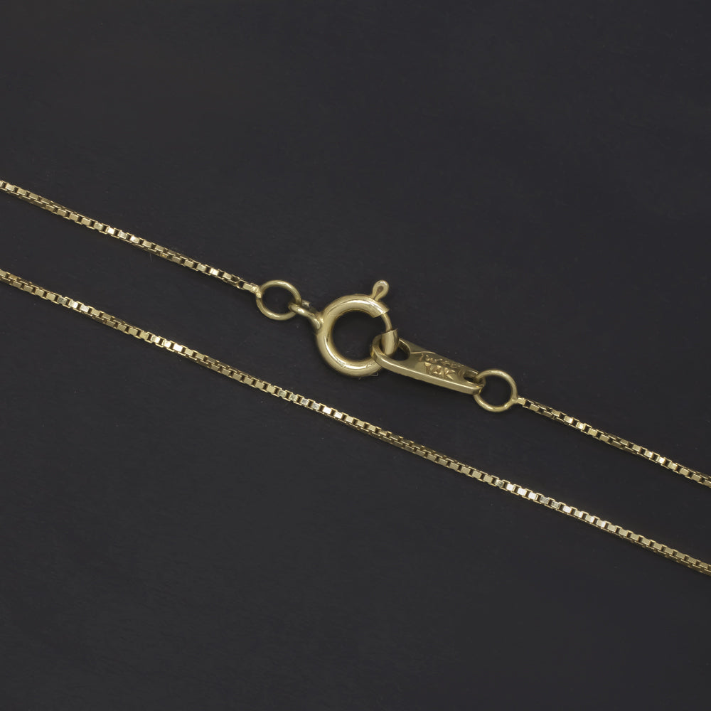 SOLID 14K YELLOW GOLD 18in BOX CHAIN 0.5mm DAINTY CLASSIC LADIES NECKLACE THIN