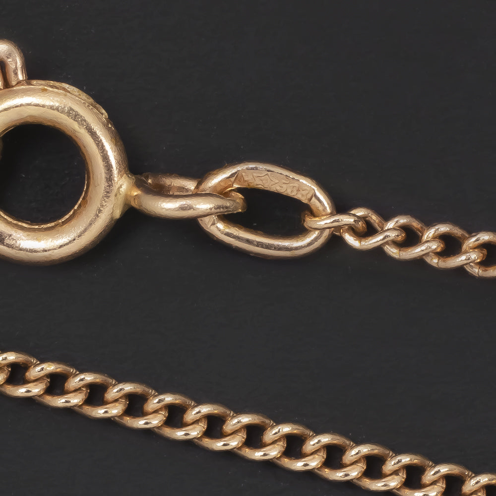 SOVIET VINTAGE SOLID 14K ROSE GOLD 24in CURB CHAIN 1.5mm CLASSIC NECKLACE PLAIN