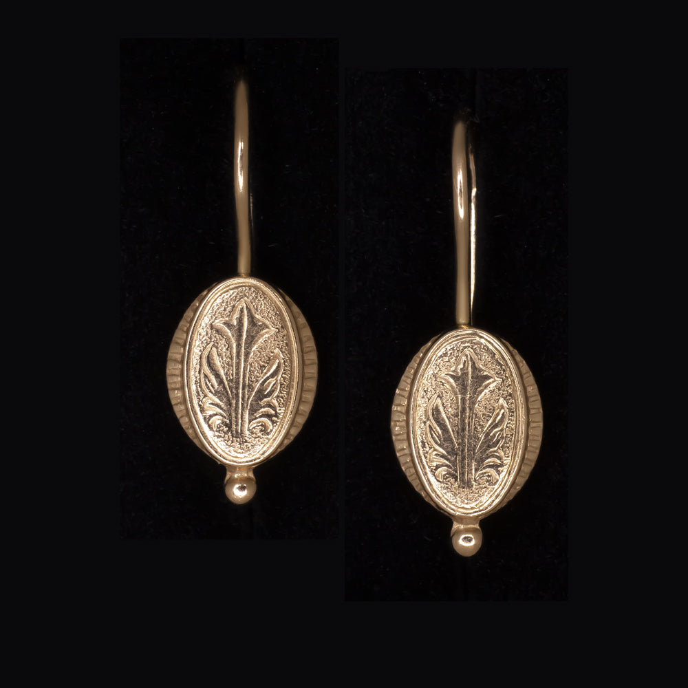 VINTAGE SOVIET EARRINGS 14K ROSE GOLD DROP DANGLE ESTATE BOTANICAL HANDMADE