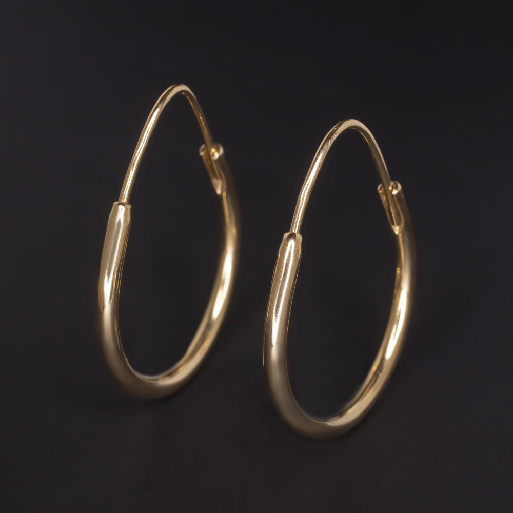 VINTAGE SOVIET EARRINGS 14K ROSE GOLD TEARDROP HOOP DANGLE DROP ESTATE HANDMADE