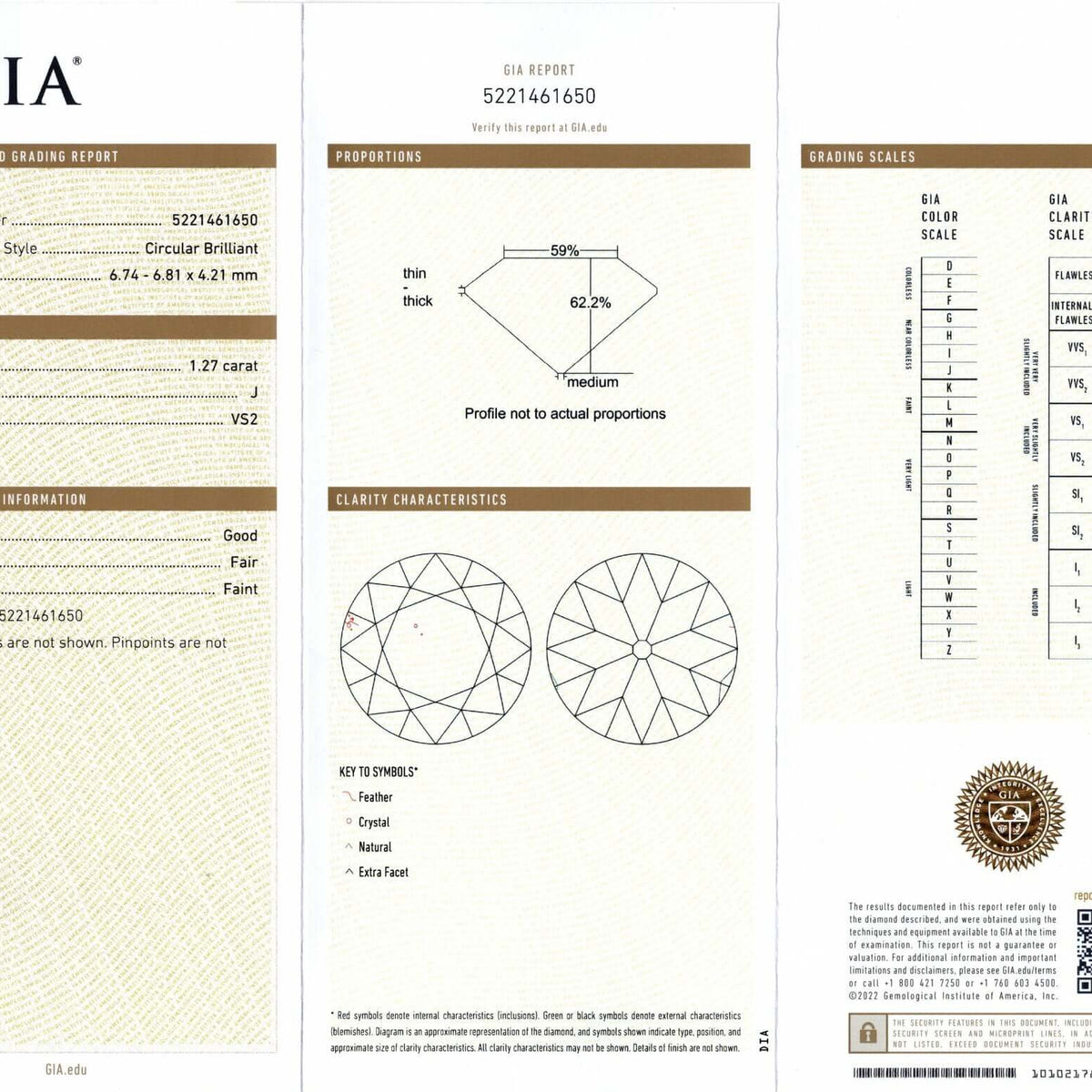 1.27c GIA CERTIFIED J VS2 OLD EUROPEAN CUT DIAMOND VINTAGE ESTATE LOOSE NATURAL