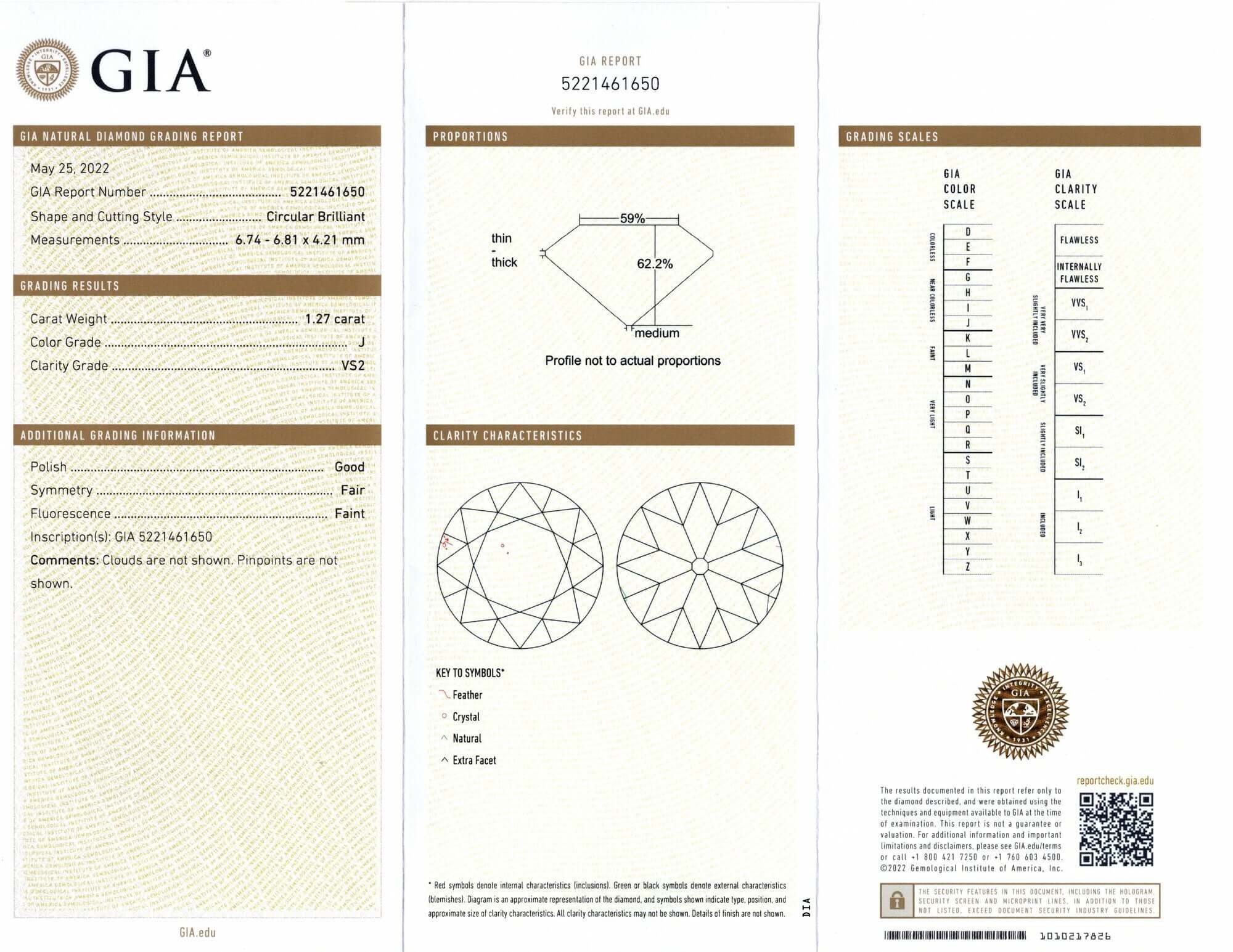 1.27c GIA CERTIFIED J VS2 OLD EUROPEAN CUT DIAMOND VINTAGE ESTATE LOOSE NATURAL