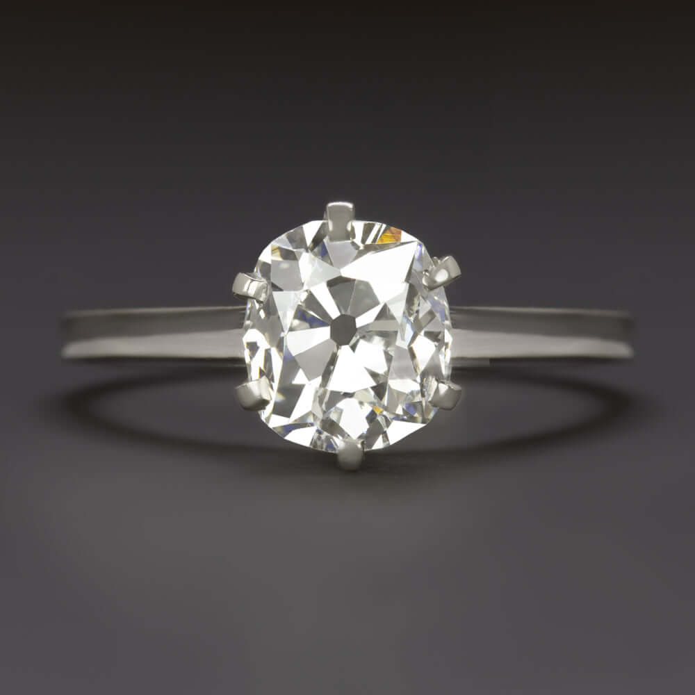 1.29ct GIA CERTIFIED OLD MINE CUT DIAMOND ENGAGEMENT RING FRENCH ANTIQUE 18k