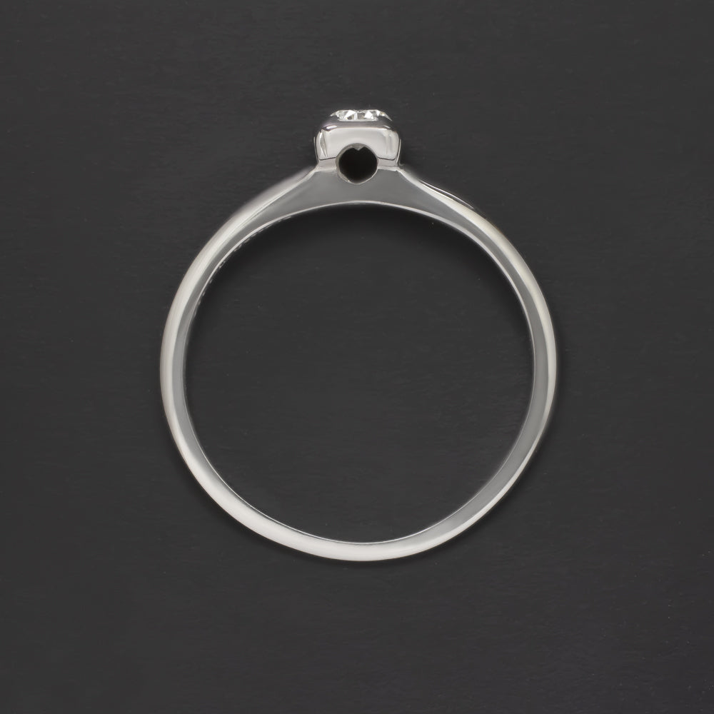 VINTAGE H VS DIAMOND ENGAGEMENT RING ROUND BRILLIANT WHITE GOLD SOLITAIRE ESTATE