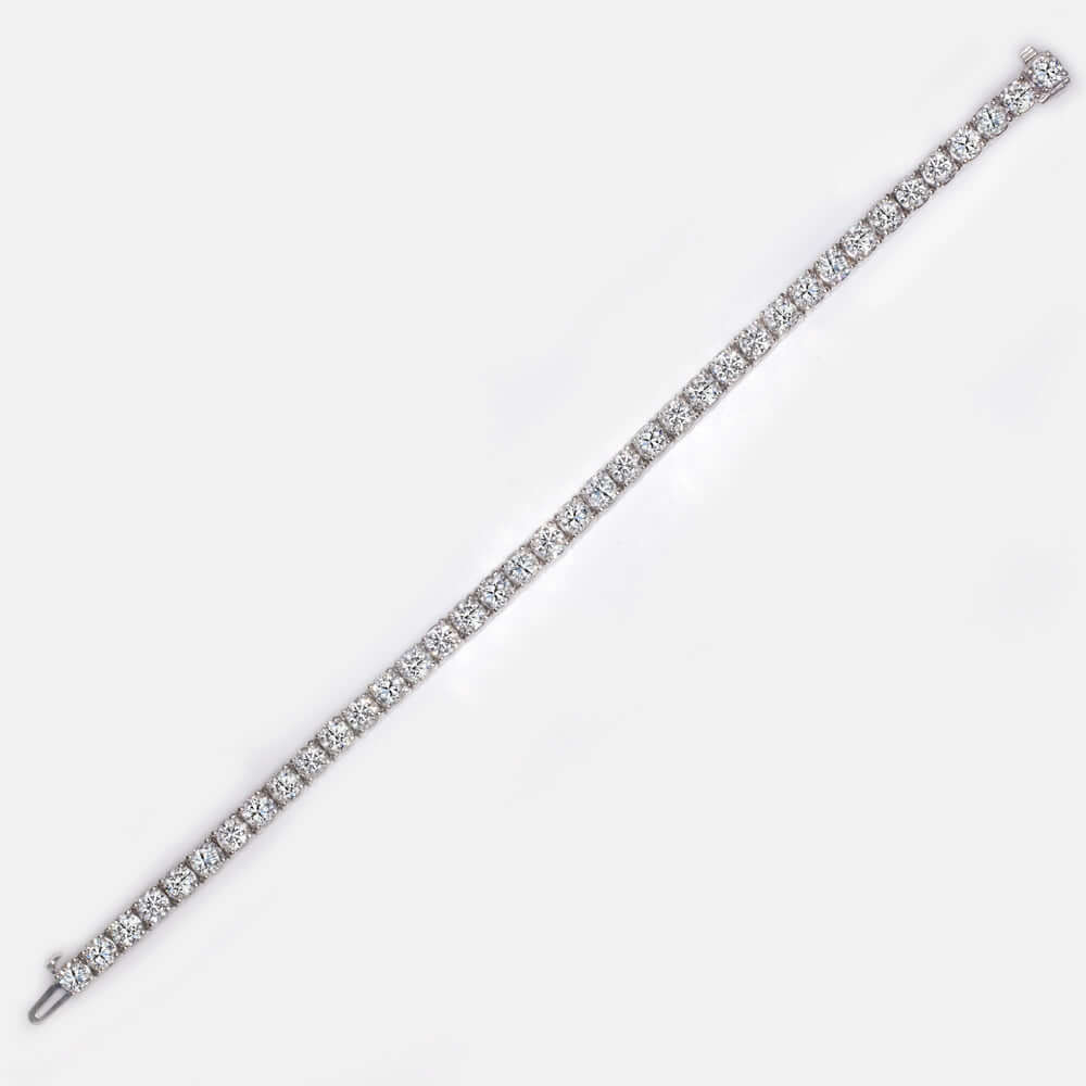 11.77ct DIAMOND TENNIS BRACELET 14k WHITE GOLD ROUND BRILLIANT CUT CLASSIC 12ct