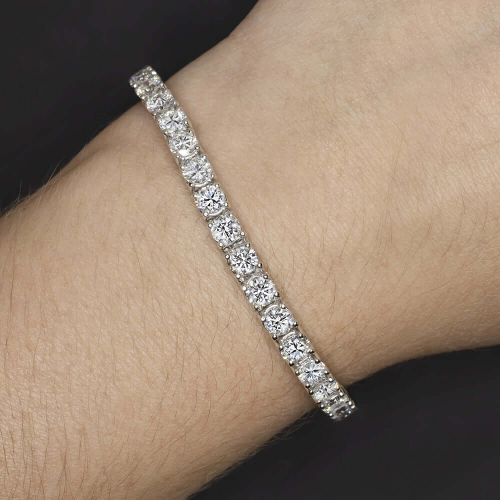 11.77ct DIAMOND TENNIS BRACELET 14k WHITE GOLD ROUND BRILLIANT CUT CLASSIC 12ct