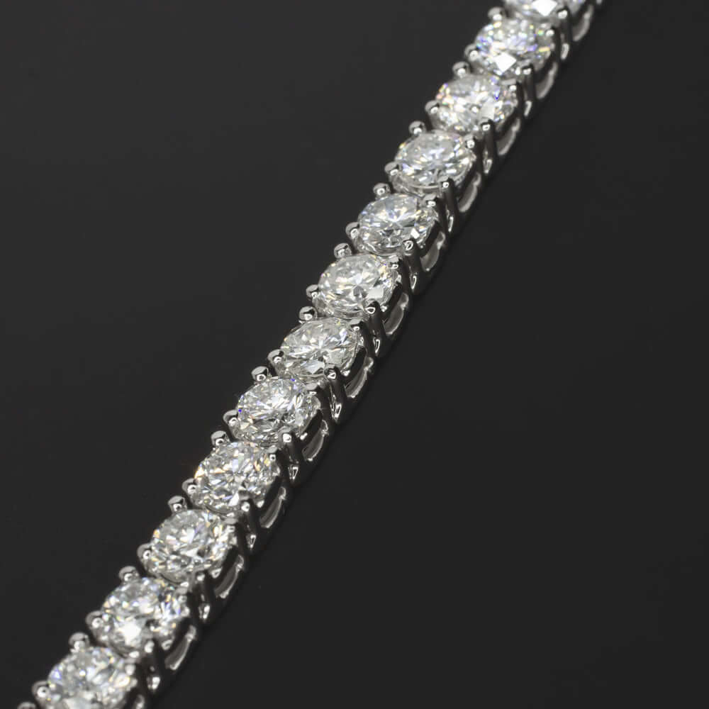 11.77ct DIAMOND TENNIS BRACELET 14k WHITE GOLD ROUND BRILLIANT CUT CLASSIC 12ct