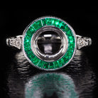 VINTAGE STYLE DIAMOND EMERALD ENGAGEMENT RING SETTING ROUND 7m SEMI MOUNT TARGET Ivy & Rose