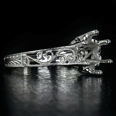 VINTAGE STYLE ENGAGEMENT ROUND SEMI-MOUNT SOLITAIRE COCKTAIL RING ART NOUVEAU