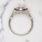 VINTAGE STYLE RUBY DIAMOND RING SETTING 7m ROUND BEZEL ART DECO MOUNT TARGET 14K Ivy & Rose