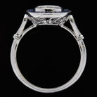 VINTAGE STYLE DIAMOND CALIBRE CUT SAPPHIRE HALO ENGAGEMENT RING SETTING TARGET