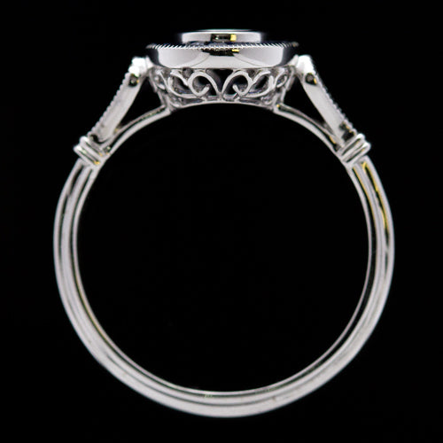 SAPPHIRE DIAMOND ENGAGEMENT RING VINTAGE STYLE SETTING 5mm SEMI MOUNT TARGET