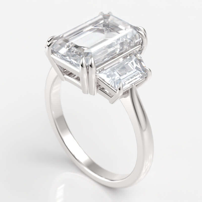 5.83ct GIA CERTIFIED D FLAWLESS DIAMOND ENGAGEMENT RING PLATINUM EMERALD CUT 5ct