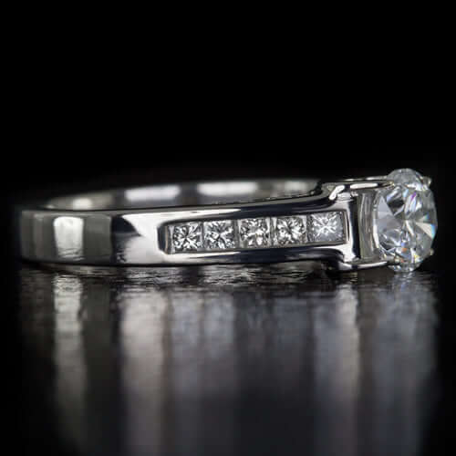1.36ct NATURAL IDEAL CUT ROUND EXCELLENT DIAMOND F COLOR ENGAGEMENT RING 14K