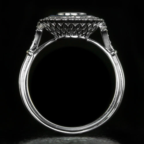 SAPPHIRE DIAMOND ENGAGEMENT RING SETTING SEMI MOUNT ART DECO VINTAGE STYLE