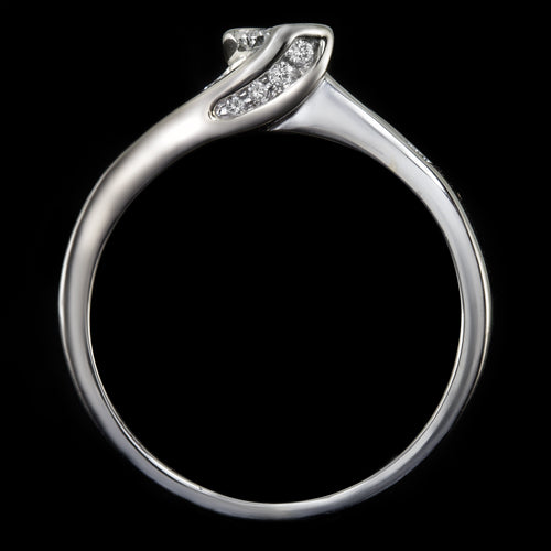NATURAL 3/4ct ROUND PRINCESS CUT DIAMOND ENGAGEMENT RING COCKTAIL 14K WHITE GOLD