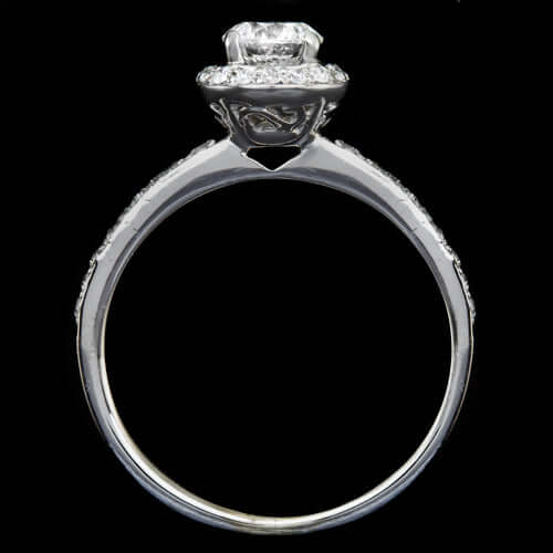 EXCELLENT CUT ROUND DIAMOND CLASSIC HALO ENGAGEMENT RING 14K WHITE GOLD 3/4ct