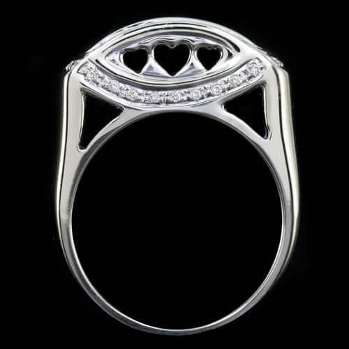 1 CARAT DIAMOND COCKTAIL RING RIGHT HAND STATEMENT 11 GRAMS 14K WHITE GOLD 1ct