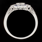 NATURAL SAPPHIRE DIAMOND FLORAL VINTAGE STYLE HALO ENGAGEMENT RING SETTING ROUND