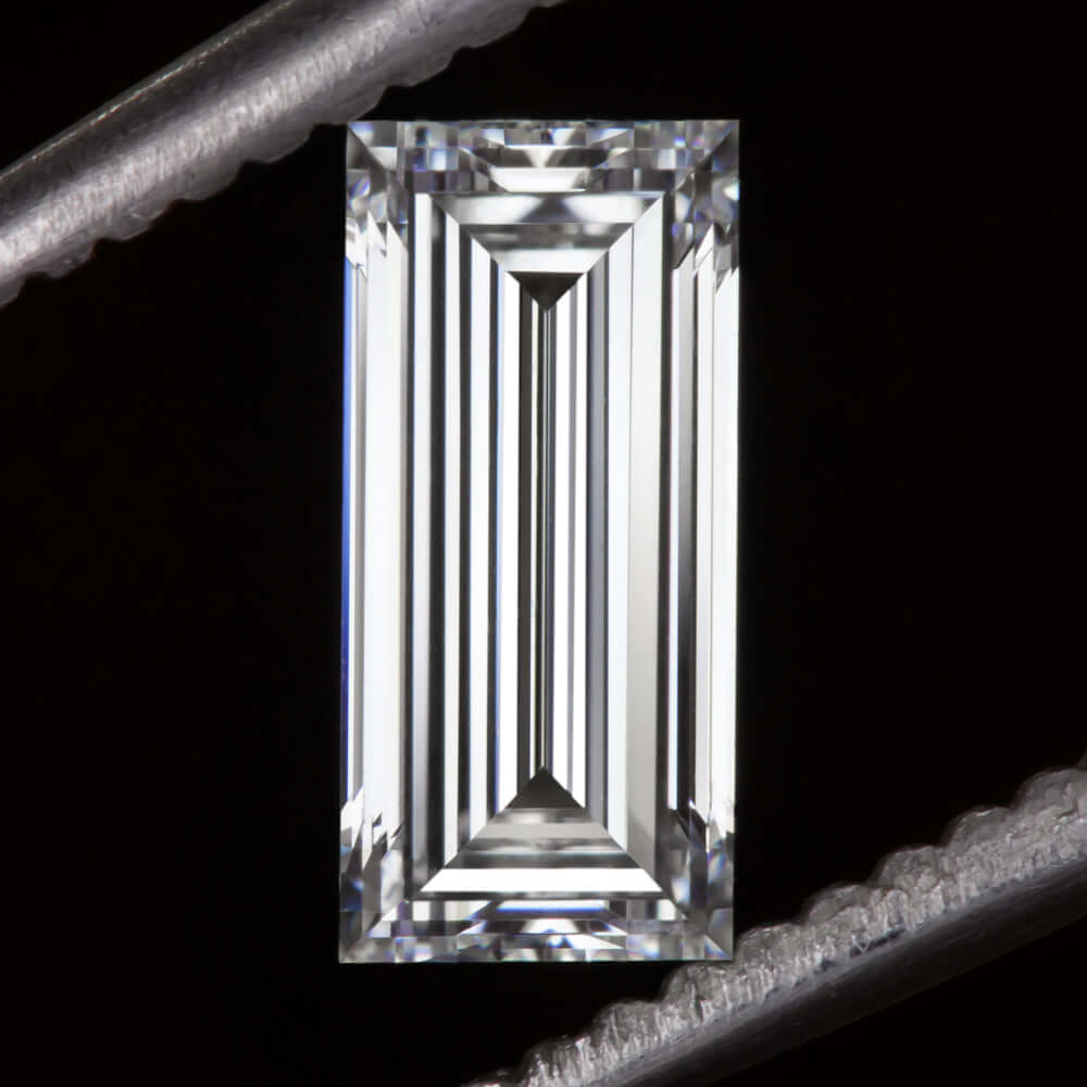 0.90ct LAB CREATED DIAMOND LONG BAGUETTE CUT CERTIFIED F VS1 EMERALD SHAPE 1ct
