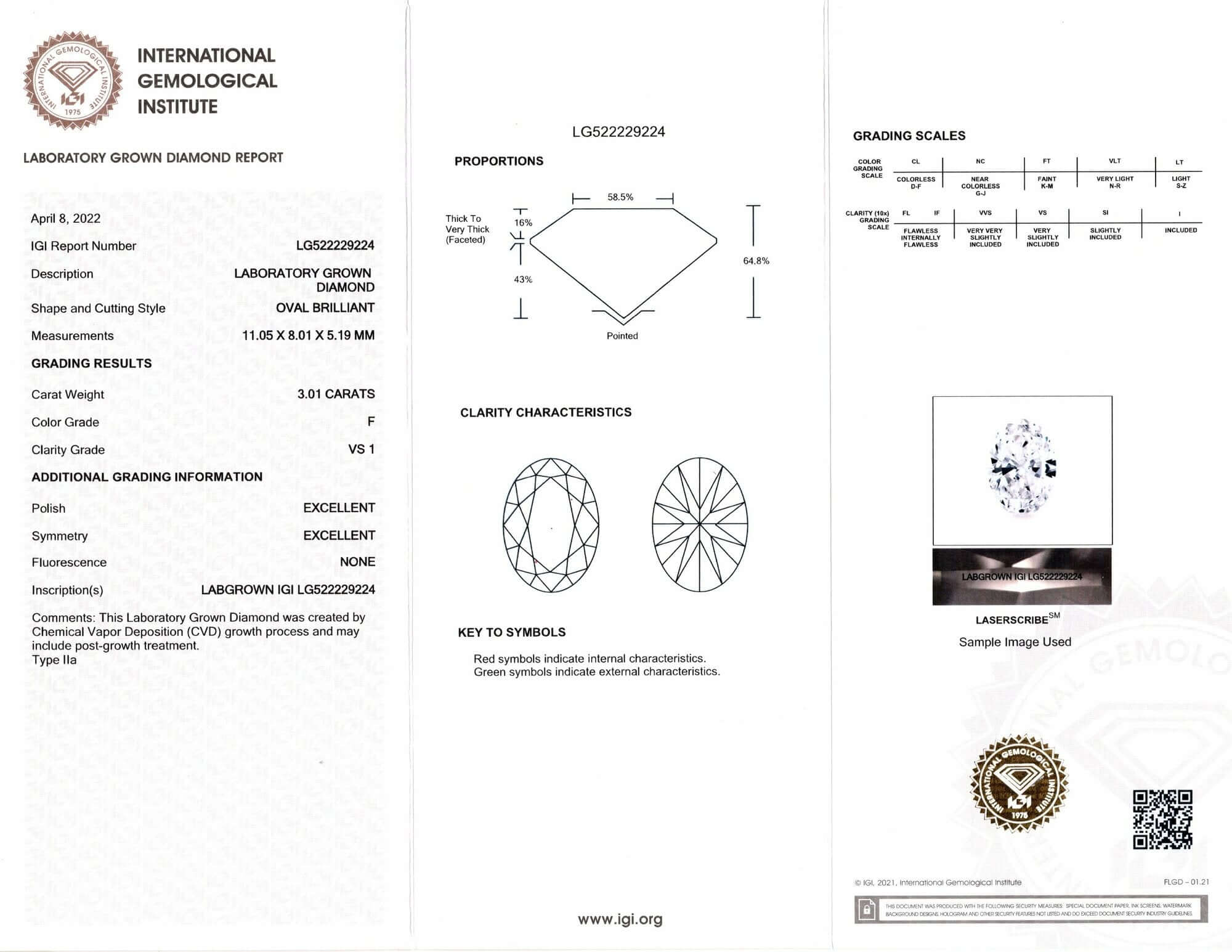 3ct LAB CREATED DIAMOND GIA CERTIFIED F VS1 OVAL SHAPE CUT LOOSE 3 CARAT GROWN