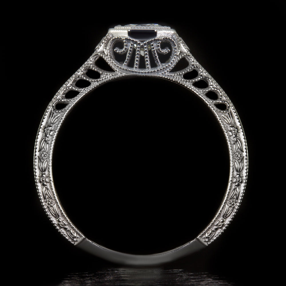 GIA CERTIFIED G VVS2 OLD EUROPEAN CUT DIAMOND ENGAGEMENT RING VINTAGE FILIGREE
