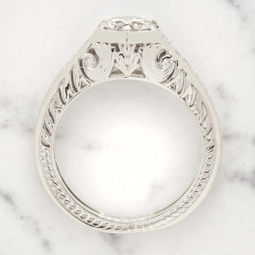0.86ct NATURAL DIAMOND RING ROUND CUT VINTAGE STYLE CLASSIC ENGAGEMENT