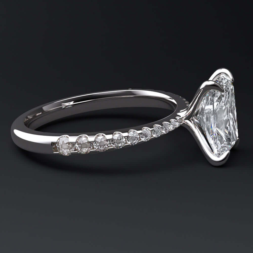 1.70ct LAB CREATED DIAMOND ENGAGEMENT RING CERTIFIED G VS1 RADIANT CUT THIN BAND