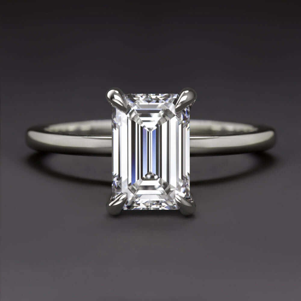 1.56c LAB CREATED DIAMOND ENGAGEMENT RING CERTIFIED F VS EMERALD SOLITAIRE 1.5ct