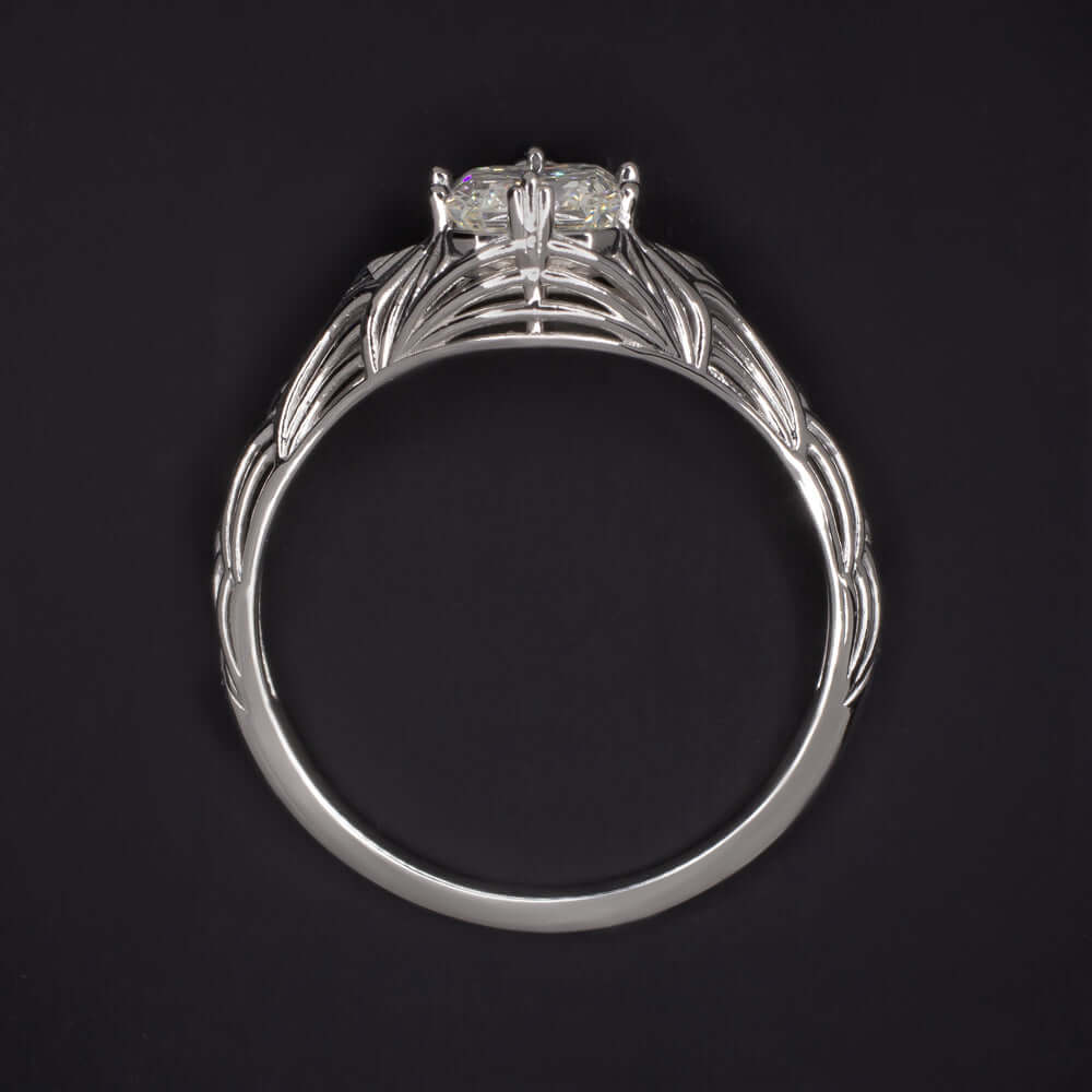 1.18c LAB CREATED DIAMOND ENGAGEMENT RING CERTIFIED D VVS2 EMERALD CUT VINTAGE