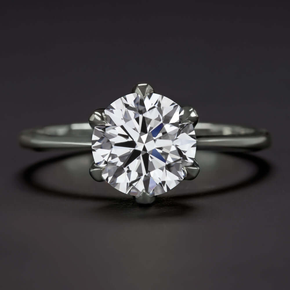 1.5ct LAB CREATED DIAMOND ENGAGEMENT RING CERTIFIED D VVS2 IDEAL ROUND SOLITAIRE