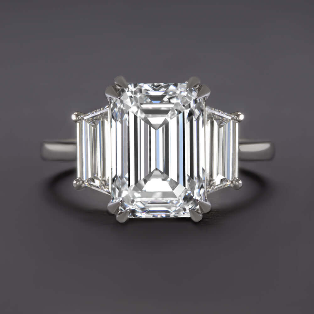 5.83ct GIA CERTIFIED D FLAWLESS DIAMOND ENGAGEMENT RING PLATINUM EMERALD CUT 5ct