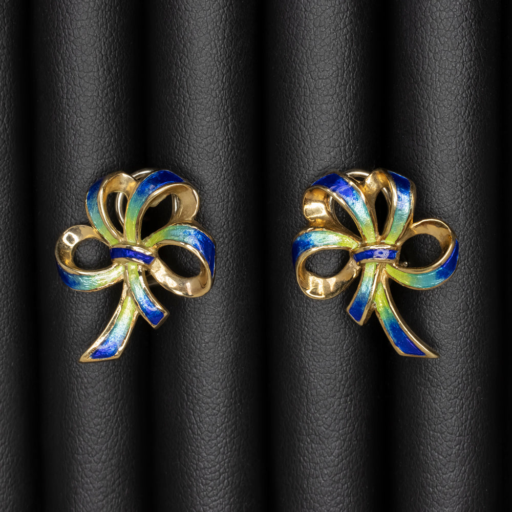 Blue Bow Stud Earrings Blue Bow Stud Earrings