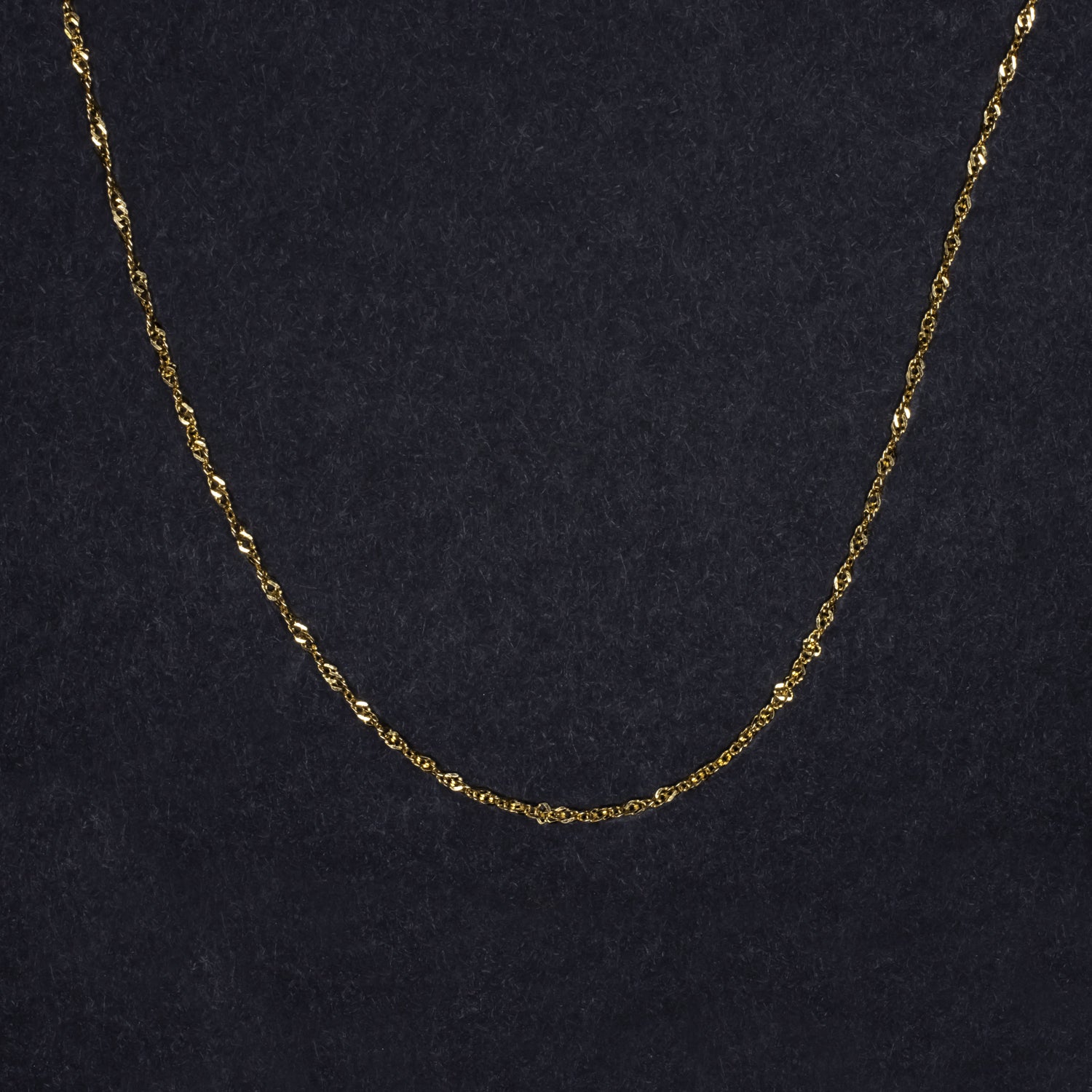 TWISTED ITALIAN CHAIN NECKLACE SOLID 18K YELLOW GOLD 17in EVERYDAY