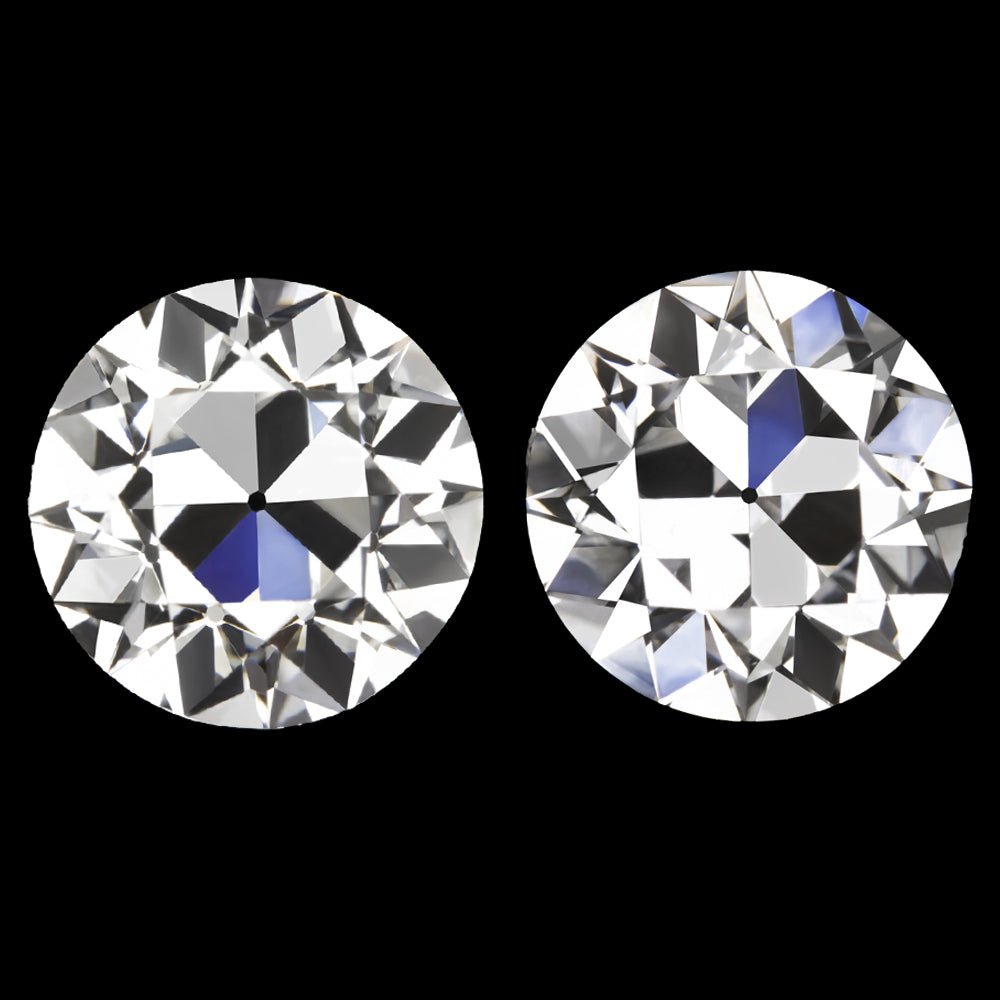 4 CARAT OLD EUROPEAN CUT LAB CREATED DIAMOND STUD EARRINGS CERTIFIED ...
