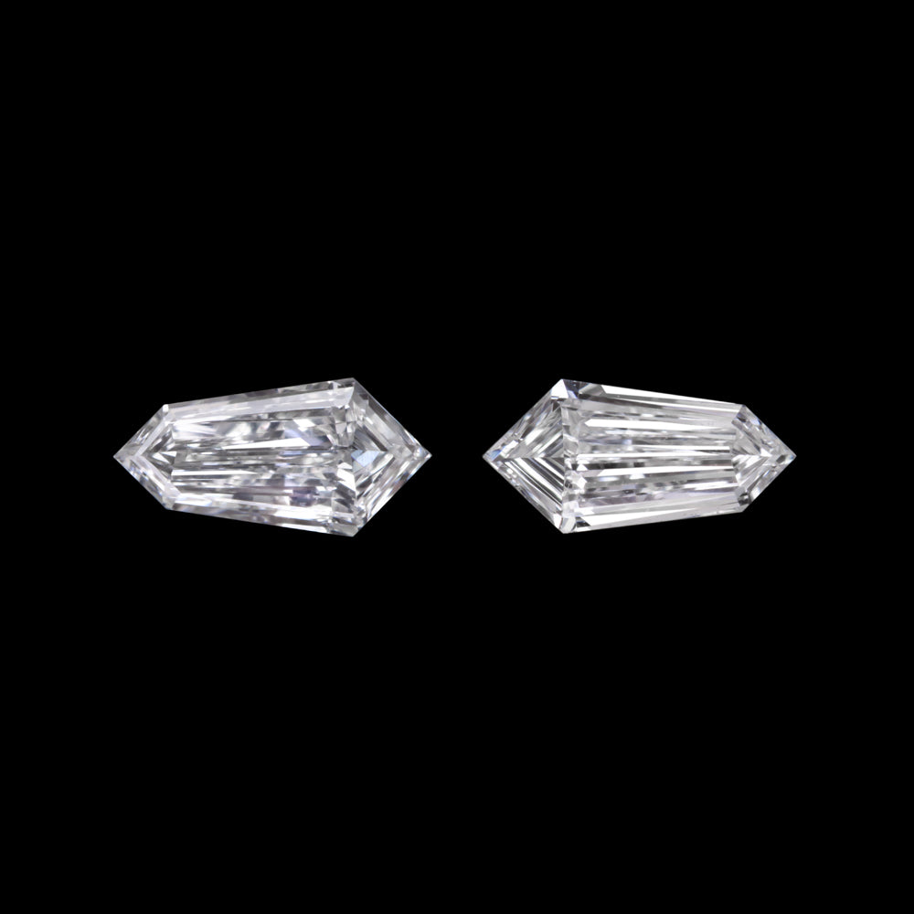 NATURAL DIAMOND BULLET SHAPE MATCHING PAIR 0.21c LOOSE ACCENT STONES F ...