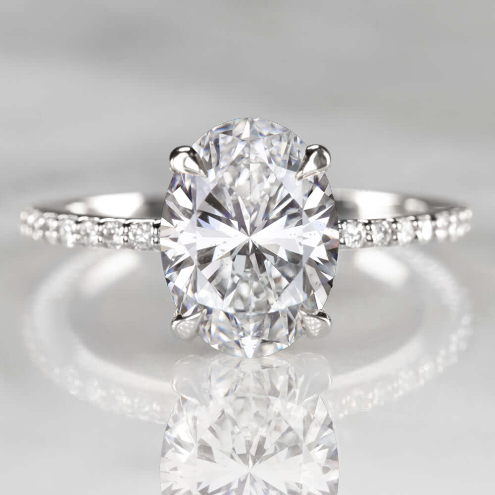 CARAT GIA CERTIFIED DIAMOND ENGAGEMENT RING E SI2 OVAL CUT