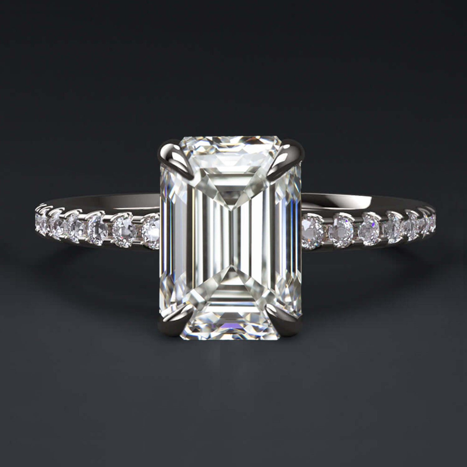 CARAT DIAMOND ENGAGEMENT RING GIA CERTIFIED H VS1 EMERALD CUT