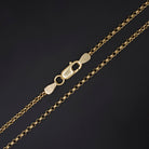 Solid 14k yellow gold rollo chain necklace featuring a sturdy lobster clasp, designed for daily wear, 20 inches long.
