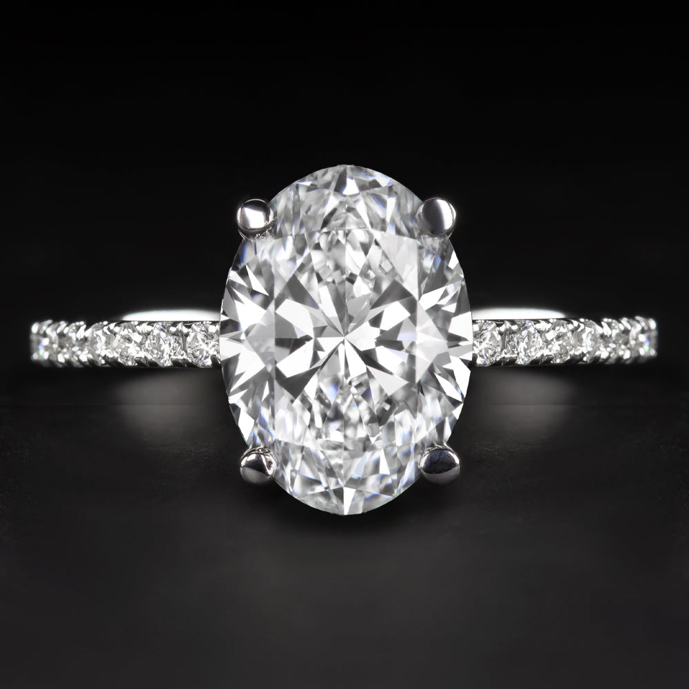 LAB CREATED DIAMOND ENGAGEMENT RING CERTIFIED E VS1 OVAL