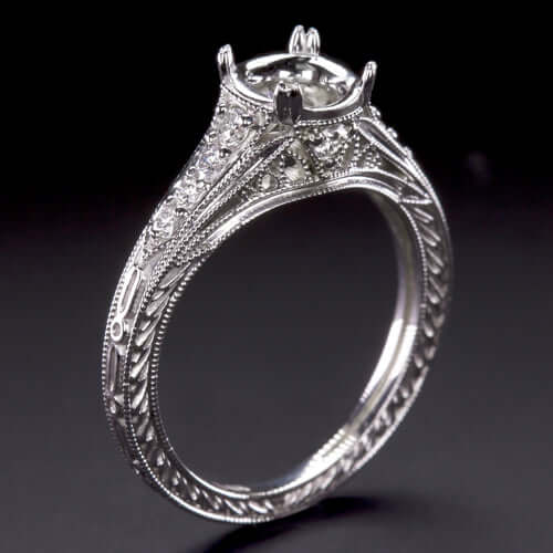 ART DECO VINTAGE STYLE DIAMOND ENGAGEMENT RING SETTING 1ct
