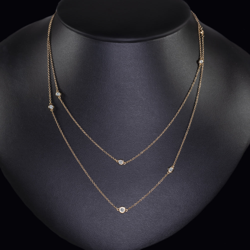 TIFFANY CO DIAMONDS BY THE YARD SPRINKLE NECKLACE 18k YELLOW