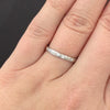 VINTAGE DIAMOND PLATINUM WEDDING RING STACKING BAND F VS ENGRAVED CHANNEL ESTATE